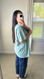 Load image into Gallery viewer, Acid Wash Oversized Tee / Aqua
