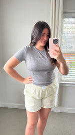 Load image into Gallery viewer, Jane Ribbed Tee / Heather Grey

