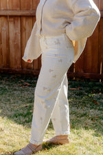 Load image into Gallery viewer, Leaf Embroidered Barrel Pants
