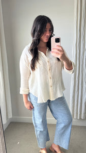 Brooke Button Down Shirt / Cream